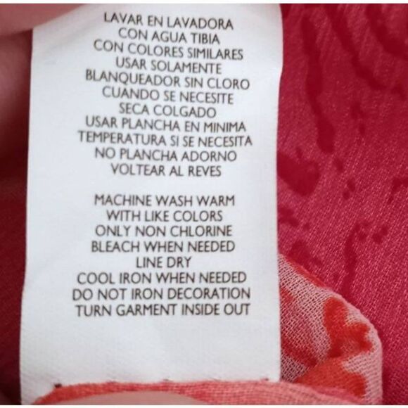 DAISY FUENTES SHEER PINK, ORANGE, & BLUE FLORAL BLOUSE SZ.M EUC - Picture 6 of 6